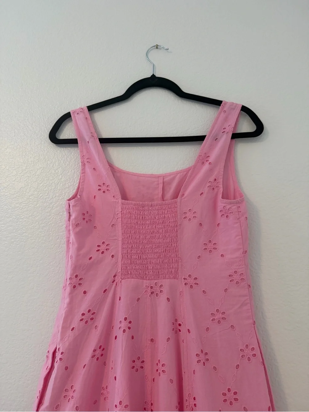 NWT J. Crew Eyelet Embroidered Pink Cotton Midi Dress Size 2